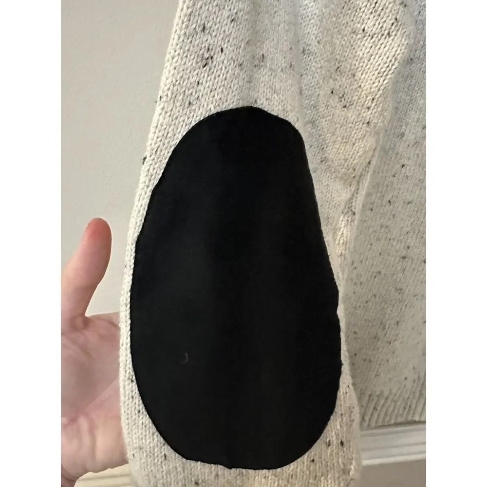 Chaps 3 Button Pullover Sweater Elbow‎ Patches Men's Medium Oatmeal - Picture 7 of 7